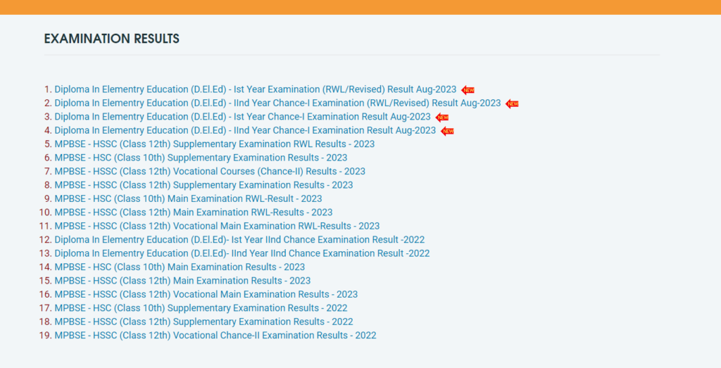 MP Board 10th Result