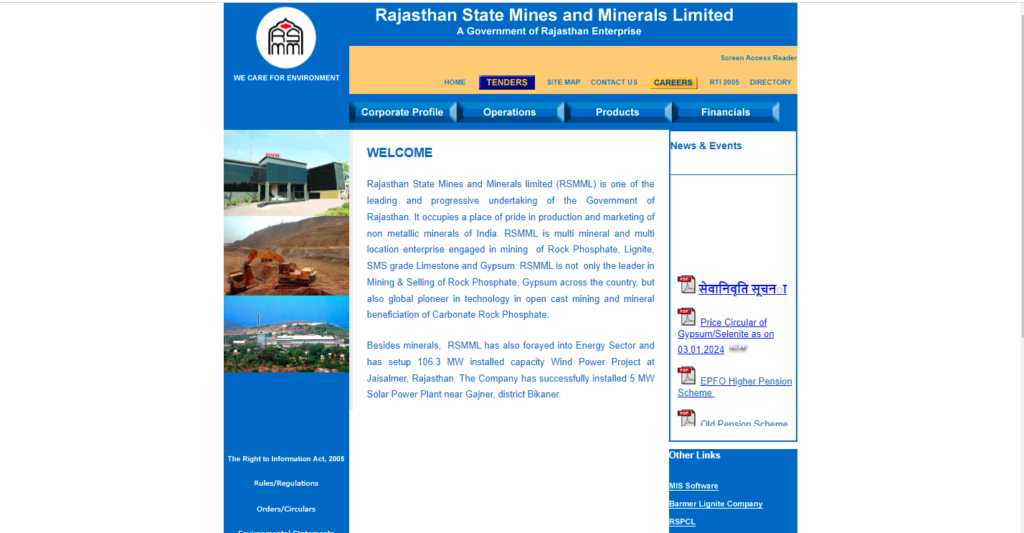 Rajasthan State Mines and Minerals Limited (RSMML)