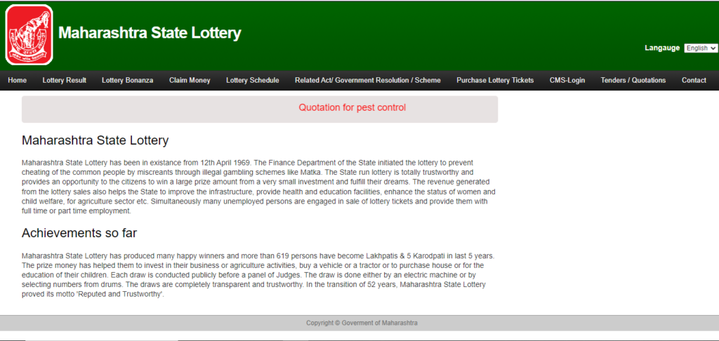                                                             Maharashtra State Directorate of State Lotteries