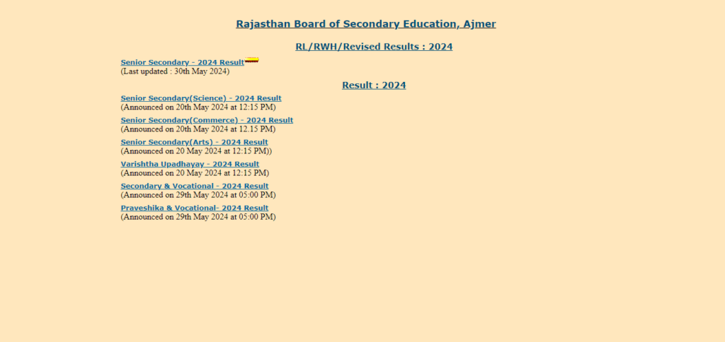 RBSE 10th result
Name Wise Result Class 10th and 12th